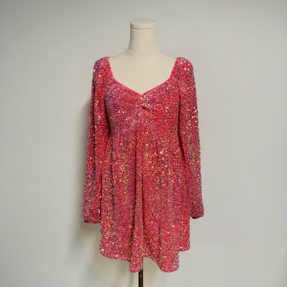 Ivy City Co Pink Sequin Mini Dress